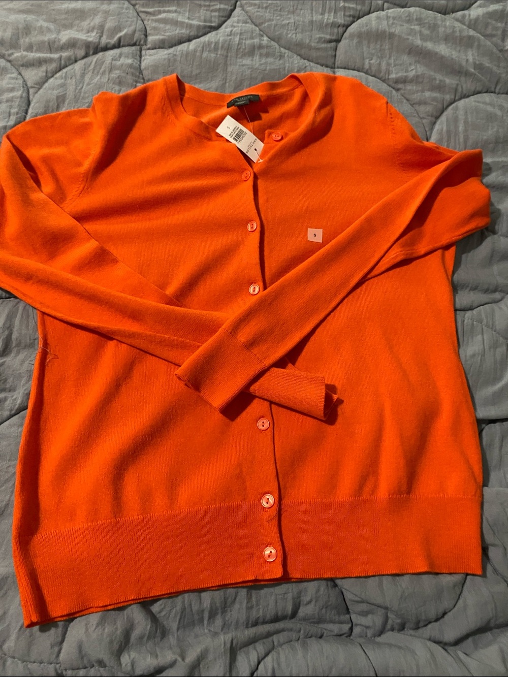 Ann Taylor Bright Orange Button-Front Women's Cardigan